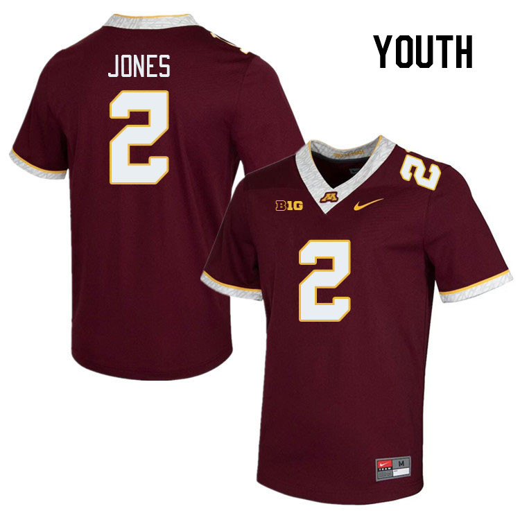 Youth #2 Tre'Von Jones Minnesota Golden Gophers College Football Jerseys Stitched Sale-Maroon